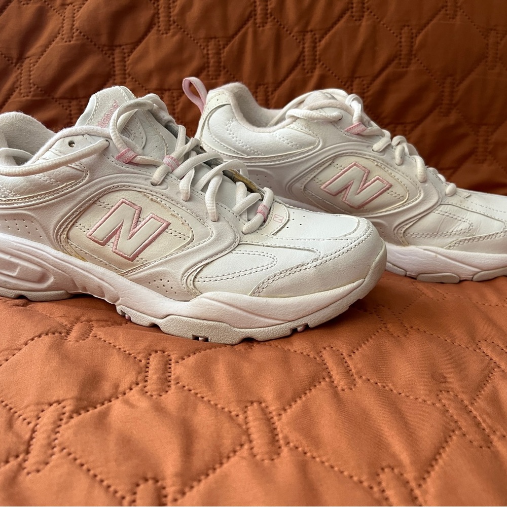 New Balance White and Pink Athletic Shoes